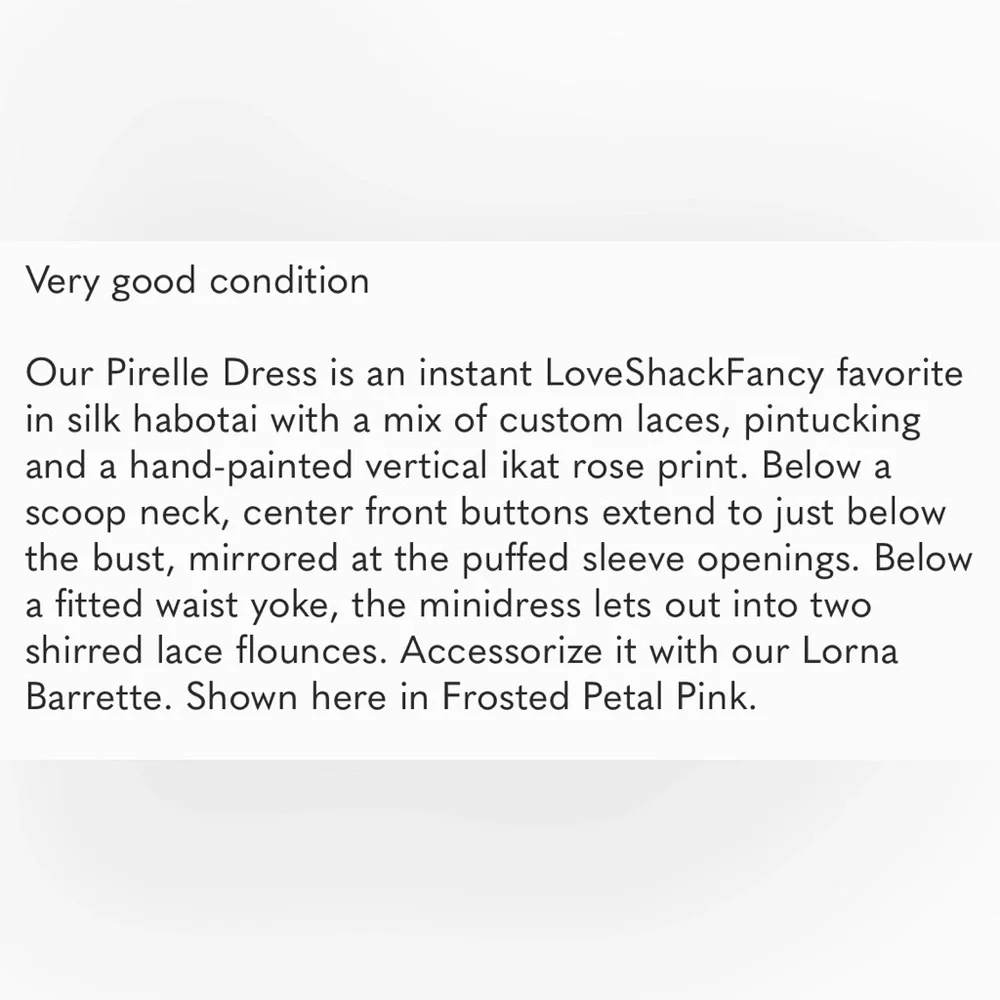 Love Shack Fancy Pirelle dress in frosted petal pink. Size 8. - Picture 11 of 11